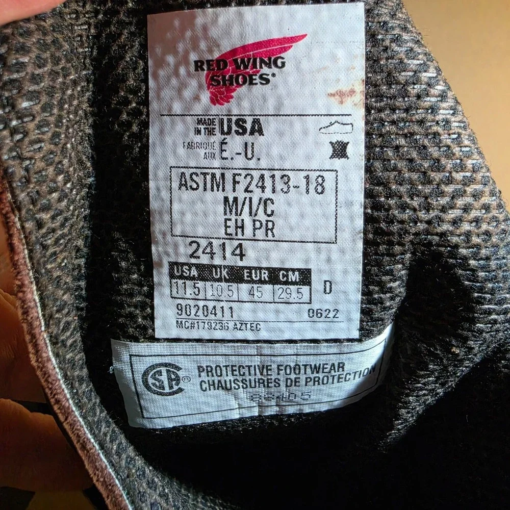 New RED WING  2414 Men 11.5 D Waterproof Steel Toe (ESR) Slip Resistant Gore-Tex